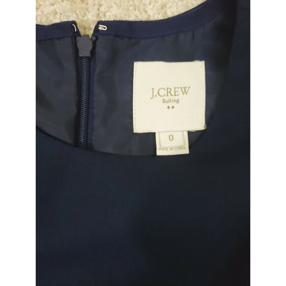 J. Crew Suiting ~Woman Size 0~ Navy Blue Fit Flare Wool Blend Sleeveless Dress. - Picture 8 of 12